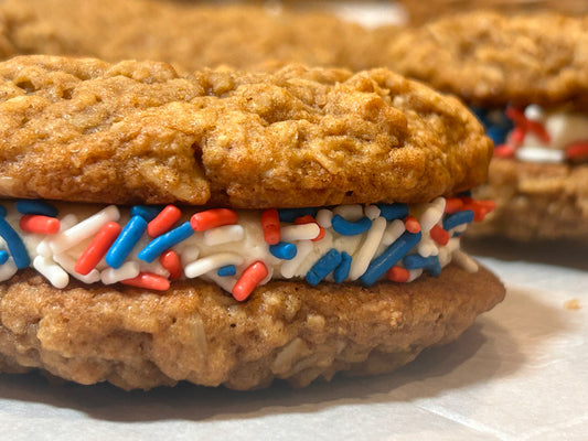 Patriotic Oatmeal Cream Pie